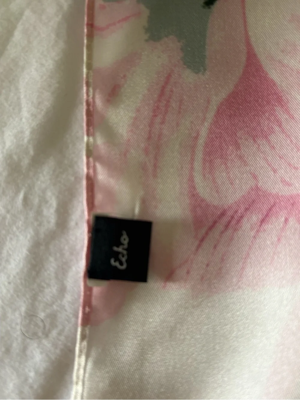 Echo Floral & Botanical Silk Scarf in Pink, Green & Cream